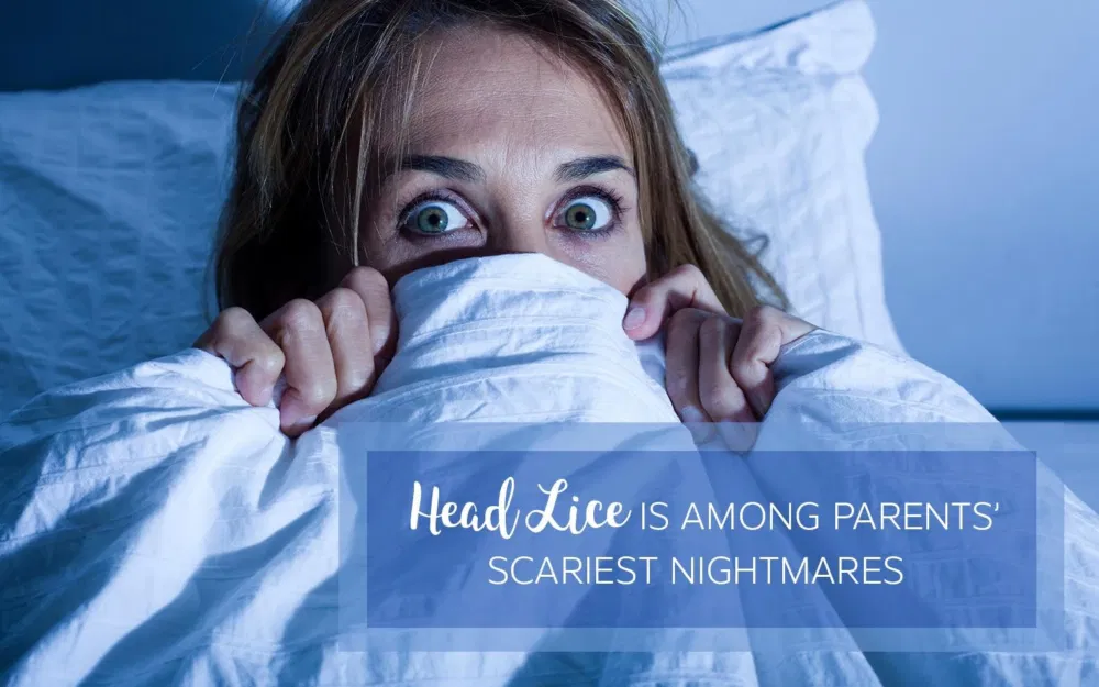 Head lice removal scares a mother hiding in bed because head lice is among parents’ scariest nightmares visit Lice Clinics of America - Northern Illinois for more information